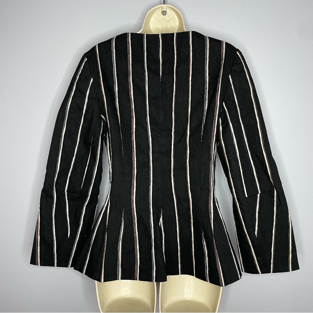 Protagonist  Black Striped V Neck Jacket - Picture 7 of 14